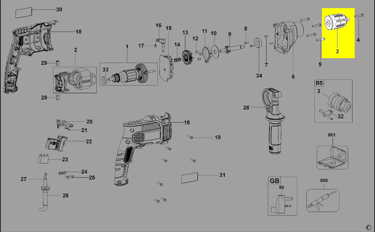Mandrin à serrage rapide réf. 629530-01L Black & Decker
